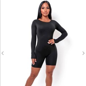 Hold me back romper (backless) blue/gray